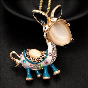 Betsey Johnson Enamel Donkey Necklace